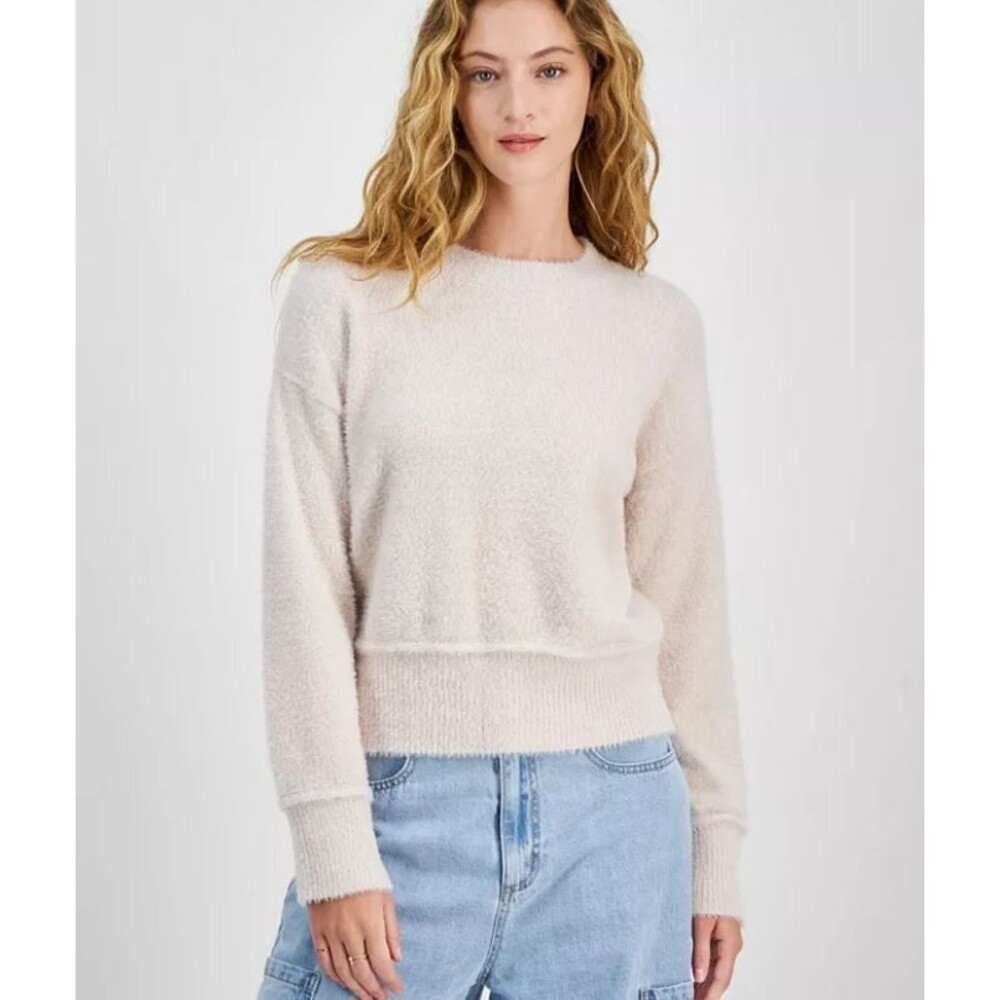 Hippie Rose Juniors Eyelash Lurex Sweater | Drop Shoulder Crewneck | NWT